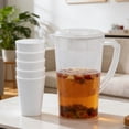 thumbnail image 6 of Gallickan Plastic Water Pitcher 5L, Fruit Infuser Pitcher with Lid and Handle, Iced Tea Pitcher for Juice Beverage Lemonade, Kitchen Jug for Fridge With 5 Cups, 6 of 9