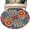 Teal, Red, Yellow, variant on Round Rugs 3Ft, Boho Blue Flower Round Area Rug Washable Indoor Throw Carpet, Spring Bohemia Chic Red Yellow Floral Small Non Slip Circle Rug for Bedroom Living Room Home Decor Aesthetic