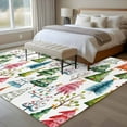 thumbnail image 5 of Christmas Tree Area&nbsp;Rug 5x7ft Green Pink Blue Trees Winter Plant Non-Slip&nbsp;Washable Square&nbsp;Rugs Soft Felt Indoor Floor Mat for Bedroom Kitchen Living Room Bathroom, 5 of 9