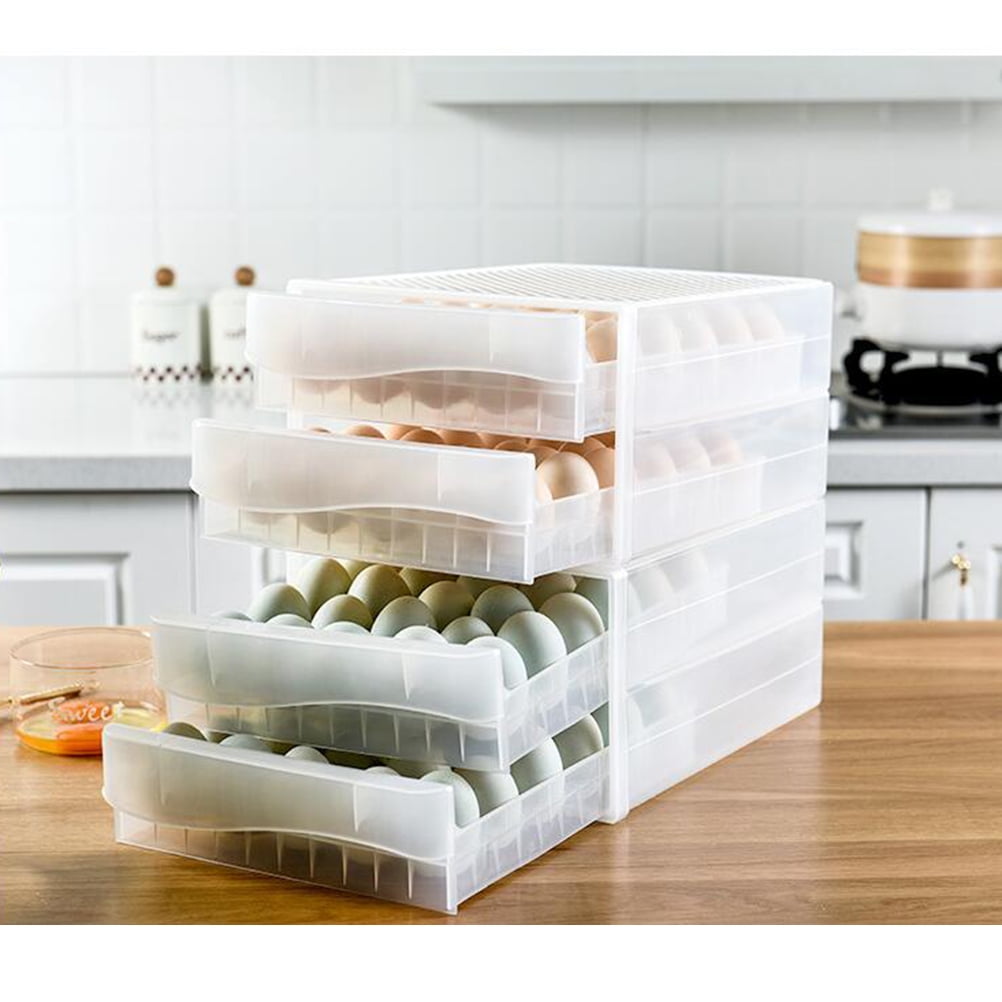 Raindrops 1Pack Shockproof Egg Holder with Stackable Design for Home Kitchen 34X26X17cm