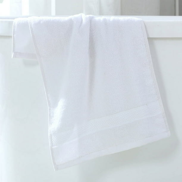 Nvzi Toallas de 2 piezas de 13,78 x 13,78 pulgadas, perfectas para la ducha diaria, toalla de algodón puro de 32 hebras, toallas ligeras, toallas de secado rápido para su baño (blancas)