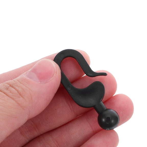 Homoyoyo 50 Pcs Black Plastic Gazebo Curtain Hooks Weatherproof for Outdoor Tent Shade Curtains Accessories