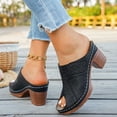 thumbnail image 5 of Sandles for Women Women's Fashionable Casual Spring And Summer Trendy Solid Color Half-Covered Head High-Heeled Slippers,Black,39, 5 of 9