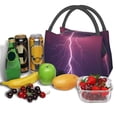 thumbnail image 3 of Fotbe Thunderstorm Violet Purple Bolsa Térmica Portátil con Estampado, Bolsa de Entrega de Alimentos Aislada, Bolsa Reutilizable de Gran Capacidad para Comidas y Supermercado, 3 of 6