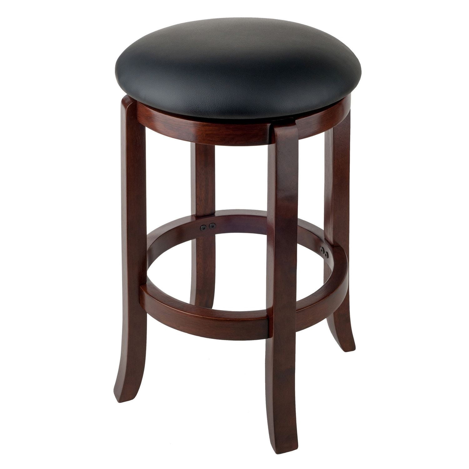 Winsome Walcott Swivel Seat Counter Stool, Black & Walnut