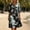 Black, variant on Flowy Sundresses for Women Henley 3/4 Sleeve Floral Flutter Sleeve Midi A-Line Dress Button Beach Daily Hawaii Loose Sundress Green S