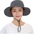 thumbnail image 2 of Sombrero para el sol con cola de caballo para mujer Protección ultravioleta Malla plegable Sombrero de pesca en la playa de ala ancha Afortunado Sencillez, 2 of 5