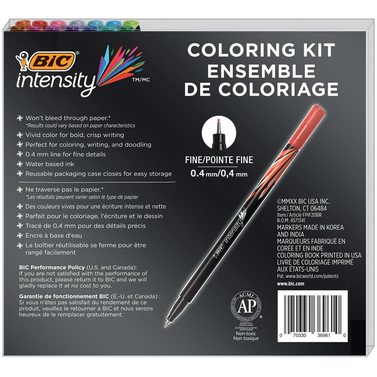  BIC Intensity Fineliner Fine in verschiedenen leuchtenden  Farben – 8er Set : Office Products