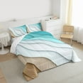 thumbnail image 3 of jejeloiu Abstract Geometric Stripes Queen Comforter Set,Waves Stripes Lines Bedding Sets,White Brown Blue Bedding Comforter Set For Adults,Luxury Bedroom Decor Reversible,3-Piece, 3 of 8