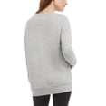 thumbnail image 3 of Danskin Womens Front Kangaroo Pocket Oversized Crewneck With Pocket,Light Grey Heather,Large, 3 of 4