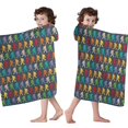 thumbnail image 4 of Multicolor Bigfoot Pattern Hooded Bath Towel，60"x35" for Ages 3 To 12 Kids, Quick Dry Lightweight Soft Microfiber Hood Beach Towel Cover Up for Kids, 4 of 7