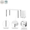 thumbnail image 2 of Table de bureau 60L avec caisson mobile assemblé Universel de Bestar, blanc, 2 of 9