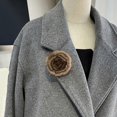 thumbnail image 1 of Stylish Imitation Mink Plush Flower Brooch Versatile Accessory for Women Seek Unique and Tasteful Fashion Statements Light Brown, 1 of 4