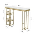 thumbnail image 2 of Trilenars 55.1" Rectangular Pub Table With 2 Shelves, Narrow High Top Table Long Bar Table For Home Office Kitchen Living Room, 2 of 8