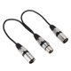 thumbnail image 2 of Conector hembra XLR de 30 cm a adaptador divisor de cabeza doble macho Cable de extensión de micrófono de Audio para Canon negro, 2 of 8