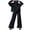 Black, variant on 2 Piece Set Womens Hoodie and Womens Travel Pants Drawstring Crew Neck Long Sleeve Womens Pullover Pockets Solid Color Stretchy Blouses Fall Delightful for City Sightseeing