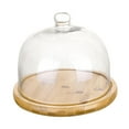 thumbnail image 2 of Abbracc Bamboo Cake Stand with Dome Cake Serving Tray for Party Restaurants Birthday Small, 2 of 9