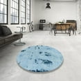 thumbnail image 4 of Ahgly Company Machine Washable Indoor Rectangle Abstract Blue Koi Blue Area Rugs, 2' x 5', 4 of 7