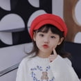 thumbnail image 5 of Multicolour Korean Boys Girls Soft Woolen Cute Kids Berets Painter Hat Baby Beret Hat Children Newsboy Cap YELLOW, 5 of 8