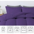 thumbnail image 3 of 1 Piece Luxurious Straight Line Pattern Comforter All Season 800 Threads Count Oversized Super King Size - Ultra Soft 550 GSM 100% Egyptian Cotton (Solid Purple Colour ), 3 of 6