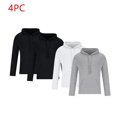 thumbnail image 2 of GigrtiJin 4pc Men's Hooded Sweatshirts Pullover Long Sleeves Casual Hoodies Solid Color Sweatshirt with Pocket, 2 of 8