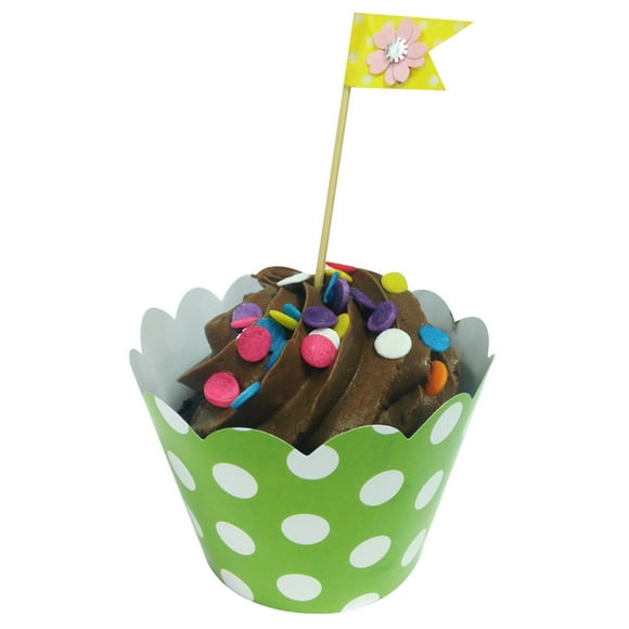 Wrapables Taille Standard Pois Emballages Cupcakes (Ensemble de 20), Vert