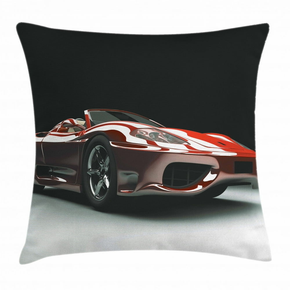 Cars Throw Pillow Cushion Cover, Automotive Industry Theme Powerful
