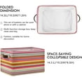 thumbnail image 3 of 1 Pack Fabric Storage Basket Mexican Serape Stripes Closet Storage Bins with Handles Foldable Baskets for Shelves Toy Organizer Home Office Decor Gifts, 3 of 7