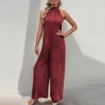 thumbnail image 2 of Avirosel Women's Elegant Sleeveless Wide-Leg Jumpsuit with Keyhole Back, Satin-Like Fabric for Cocktail Parties and Formal Events, 2 of 7