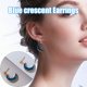 thumbnail image 1 of Pendientes de botón para mujer, pendientes de botón, pendientes de botón para mujer, personalidad, temperamento, pendientes de media luna azules pequeños, adecuados para muchos pendientes de moda., 1 of 5