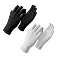 thumbnail image 2 of 2 pares de guantes de verano de seda helada con protección solar para mujer, guantes transpirables para conducir y andar en bicicleta al aire libre, sin dedos, 2 of 7
