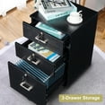 thumbnail image 3 of Gzxs Wooden 3 Drawer File Cabinet, Lockable Vertical File Cabinets with Keys, Printer Stand Mobile Storage Cabinet, Home Office Filing Storage Drawer, 5.75"L x 15.75"W x 26.1"H, Black, 3 of 9