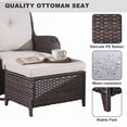 thumbnail image 6 of PARKWELL 6-Piece Outdoor Furniture Set with 30-Inch Propane Firepit - Rattan Cushioned Sofa and Wicker Swivel Glider Chairs,Outdoor Seating for Backyard Gatherings, Brown/Beige, 6 of 10