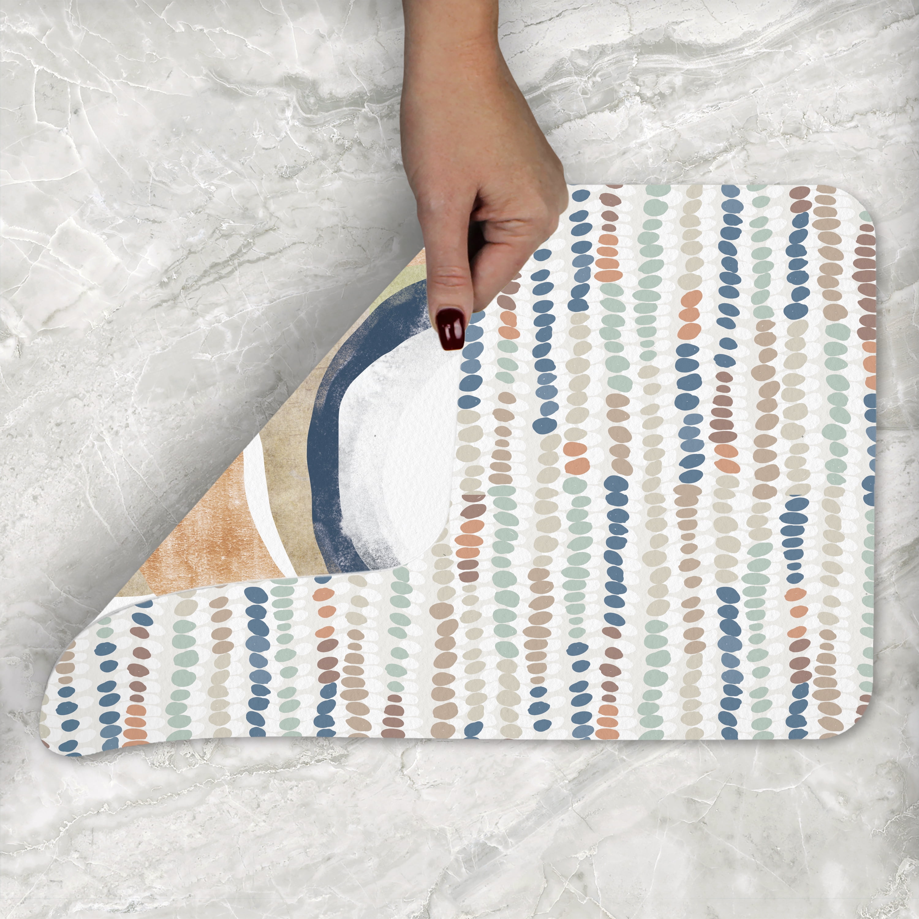 (4 pack) Conimar Blue Abstract Reversible Flexible Plastic Placemat