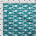 thumbnail image 3 of oneOone Cotton Poplin Twill Dark Teal Green Fabric Asian Block Fish Dress Material Fabric Print Fabric By The Yard 56 Inch Wide, 3 of 4