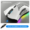 thumbnail image 5 of Mouse gamer inalámbrico recargable luces 7 botones Eo Safe Imports Blanco, 5 of 5