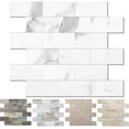 thumbnail image 1 of OYASIMI 1-sheet Marble White Peel and Stick Backsplash, 12‘‘ PVC Ceramic Look Subway Tile, Waterproof Peel and Stick Wall Tiles for Kitchen and Bathrrom, 1 of 6