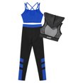 thumbnail image 4 of IEFIEL Kids Girls 3Pcs Sports Set Camisole Mesh Hoodie Cropped Vest Jogger Pants Hip Hop Dance Suit Blue 6, 4 of 7
