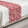 thumbnail image 2 of East Bed Runner, Floral Retro Pattern Doodles Design Art Abstract Waves Illustration, Decorative Accent Bedding Scarf for Hotels Homes and Guestrooms, Twin, Mauve Rose Red, by Ambesonne, 2 of 2