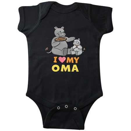 

Inktastic I Love My Oma Hippos Gift Baby Boy or Baby Girl Bodysuit