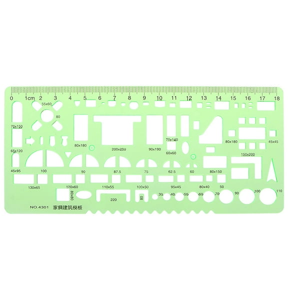 HEMLBOYW Furniture Construction Black Scale Drafting Drawing Stationery Template Ruler Plastic