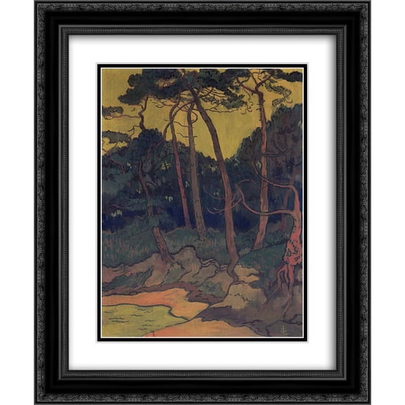 Georges Lacombe 2x Matted 20x24 Black Ornate Framed Art Print 'Pines on the shore'