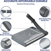 Paper Cutter 12 Cut Length Paper Trimmer, Guillotine Trimmer with 12sheet Capacity Paper Cutting Board, Heavy Duty Guillotine Paper Cutters and Trimmers for Cardstock Paper Crafts Paper Slicer