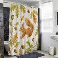 thumbnail image 4 of Thanksgiving Fall Shower Curtain - Water Repellent Fabric Shower Curtains Washable, Squirrel Harvest Cones Leaves Decorative Polyester Cloth Bathroom Curtains Modern Bath Decor 72"x72", 4 of 8