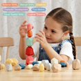thumbnail image 3 of Bestamtoy 36 piezas de madera para clasificar piedras apilables, juguetes sensoriales para niños pequeños, juguetes de aprendizaje Montessori, juego de bloques de construcción para niños de 3, 4, 5 y, 3 of 5