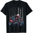 thumbnail image 1 of Three Wheel Trike Motorcycle Freedom Rider Patriotic Style Unisex T-Shirt, up to size 5XL, 1 of 4