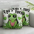 thumbnail image 3 of Nawypu Just A Girl Who Loves Frogs Throw Pillow Cover,Farmhouse Cartoon Frog Cushion Cover for Sofa Bed Home Girls Bedroom Decor Frog Lovers Girls Gifts, 3 of 5