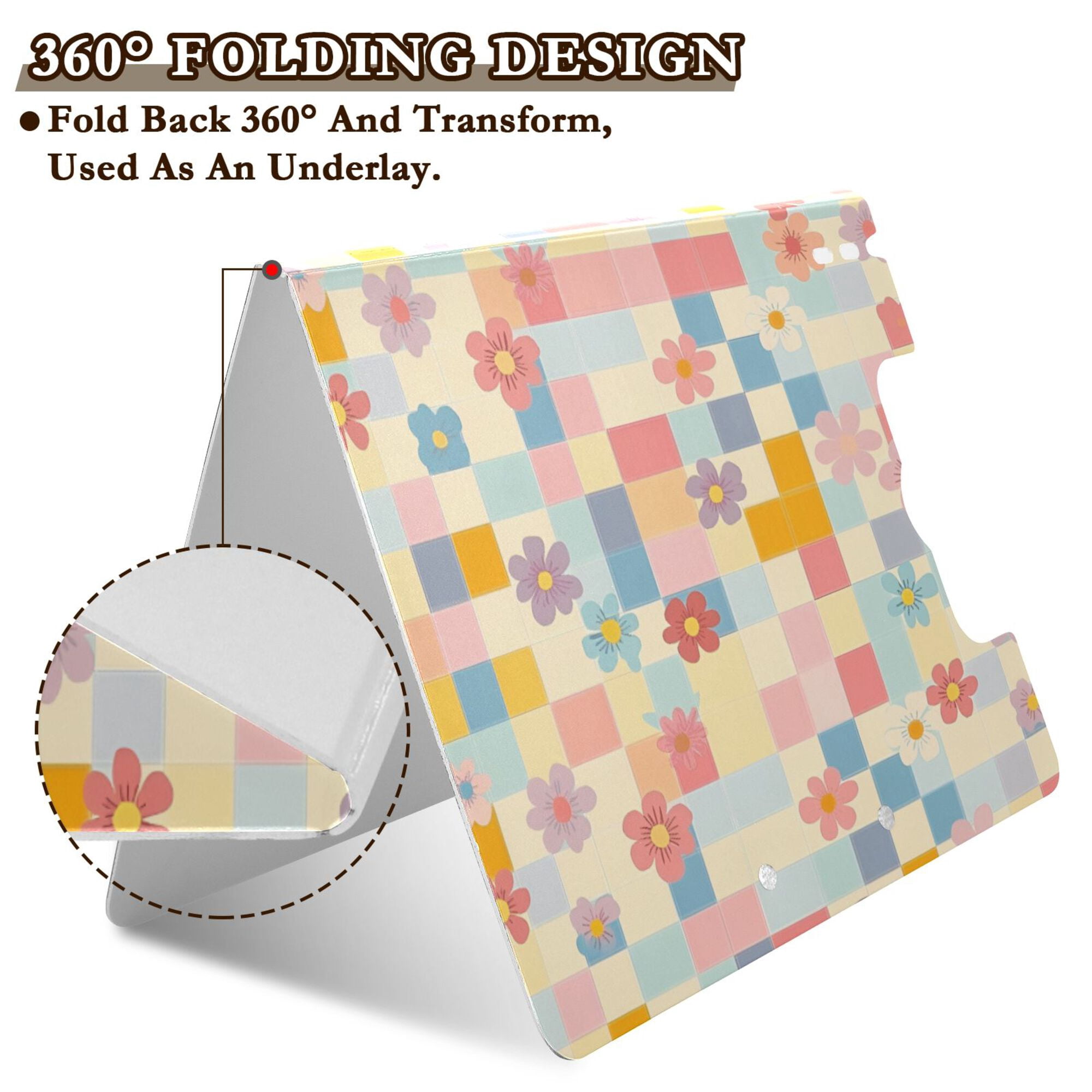 FORMRS A4 Clipboard Folder with Pen Holder Horizontal Foldable School Office Binder, Pink Floral