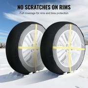 KFFKFF Enhanced Tire Snow Socks, Durable Polyester with Flexible Bands, Winter Traction Covers for Cars, SUVs, Pickups, Trucks - 2 Pack