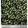 thumbnail image 3 of Soimoi Black Cotton Duck Fabric Leaf Printed Craft Fabric by the Yard 42 Inch Wide, 3 of 3